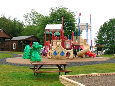 Brand new playground equipment at Camp Rotary.